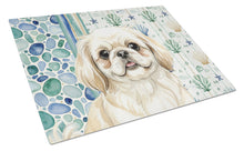 Load image into Gallery viewer, Cream Pekingese Coastal Sea Glass Glass Cutting Board