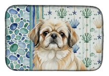 Load image into Gallery viewer, Fawn Pekingese Coastal Sea Glass Dish Drying Mat