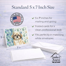 Load image into Gallery viewer, Fawn Pekingese Coastal Sea Glass Greeting Cards Pack of 8