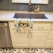 Load image into Gallery viewer, Fawn Pekingese Coastal Sea Glass Kitchen Towel