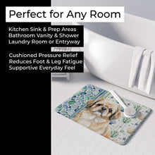 Load image into Gallery viewer, Fawn Pekingese Coastal Sea Glass Memory Foam Kitchen Mat