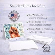 Load image into Gallery viewer, Red Pekingese Coastal Sea Glass Greeting Cards Pack of 8