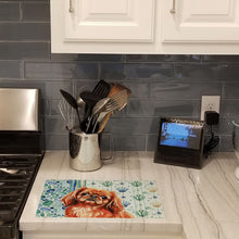 Load image into Gallery viewer, Red Pekingese Coastal Sea Glass Glass Cutting Board