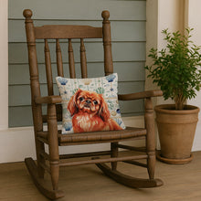 Load image into Gallery viewer, Red Pekingese Coastal Sea Glass Throw Pillow