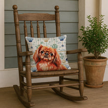 Load image into Gallery viewer, Red Pekingese Coastal Sea Glass Throw Pillow