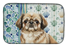 Load image into Gallery viewer, Sable Pekingese Coastal Sea Glass Dish Drying Mat