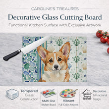 Load image into Gallery viewer, Corgi Coastal Sea Glass Glass Cutting Board