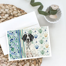 Load image into Gallery viewer, Black and White Pointer Coastal Sea Glass Greeting Cards Pack of 8