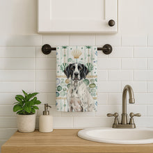 Load image into Gallery viewer, Black and White Pointer Coastal Sea Glass Kitchen Towel