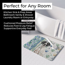 Load image into Gallery viewer, Black and White Pointer Coastal Sea Glass Memory Foam Kitchen Mat