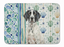 Load image into Gallery viewer, Black and White Pointer Coastal Sea Glass Memory Foam Kitchen Mat