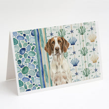 Load image into Gallery viewer, Liver and White Pointer Coastal Sea Glass Greeting Cards Pack of 8