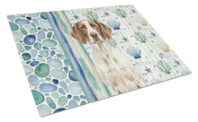 Load image into Gallery viewer, Liver and White Pointer Coastal Sea Glass Glass Cutting Board