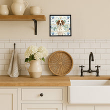 Load image into Gallery viewer, Liver and White Pointer Coastal Sea Glass Framed Metal Print