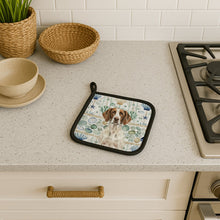 Load image into Gallery viewer, Liver and White Pointer Coastal Sea Glass Pair of Pot Holders