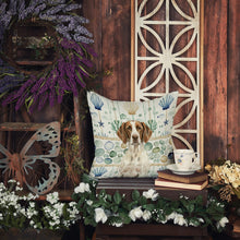 Load image into Gallery viewer, Liver and White Pointer Coastal Sea Glass Throw Pillow