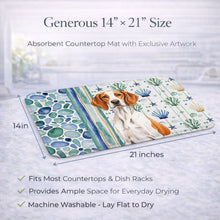 Load image into Gallery viewer, Orange and White Pointer Coastal Sea Glass Dish Drying Mat