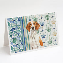 Load image into Gallery viewer, Orange and White Pointer Coastal Sea Glass Greeting Cards Pack of 8
