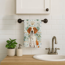Load image into Gallery viewer, Orange and White Pointer Coastal Sea Glass Kitchen Towel
