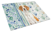 Load image into Gallery viewer, Orange and White Pointer Coastal Sea Glass Glass Cutting Board