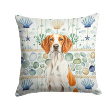Load image into Gallery viewer, Orange and White Pointer Coastal Sea Glass Throw Pillow