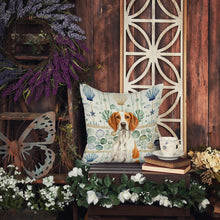 Load image into Gallery viewer, Orange and White Pointer Coastal Sea Glass Throw Pillow