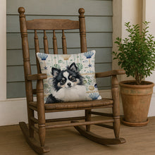 Load image into Gallery viewer, Black and White Pomeranian Coastal Sea Glass Throw Pillow