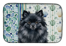 Load image into Gallery viewer, Black Pomeranian Coastal Sea Glass Dish Drying Mat