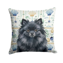 Load image into Gallery viewer, Black Pomeranian Coastal Sea Glass Throw Pillow