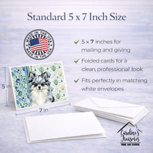 Load image into Gallery viewer, Blue Merle Pomeranian Coastal Sea Glass Greeting Cards Pack of 8