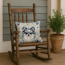 Load image into Gallery viewer, Blue Merle Pomeranian Coastal Sea Glass Throw Pillow