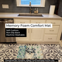 Load image into Gallery viewer, Blue Merle Pomeranian Coastal Sea Glass Memory Foam Kitchen Mat