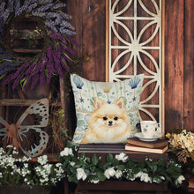 Load image into Gallery viewer, Cream Pomeranian Coastal Sea Glass Throw Pillow