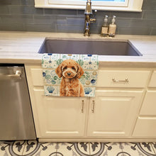 Load image into Gallery viewer, Miniature Apricot Poodle Coastal Sea Glass Kitchen Towel
