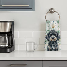 Load image into Gallery viewer, Miniature Black Poodle Coastal Sea Glass Kitchen Towel