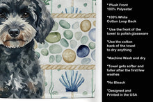 Load image into Gallery viewer, Miniature Black Poodle Coastal Sea Glass Kitchen Towel
