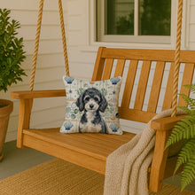 Load image into Gallery viewer, Miniature Parti Poodle Coastal Sea Glass Throw Pillow