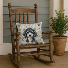 Load image into Gallery viewer, Miniature Parti Poodle Coastal Sea Glass Throw Pillow