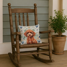 Load image into Gallery viewer, Miniature Red Poodle Coastal Sea Glass Throw Pillow