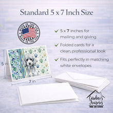 Load image into Gallery viewer, Miniature Silver Poodle Coastal Sea Glass Greeting Cards Pack of 8