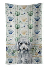 Load image into Gallery viewer, Miniature Silver Poodle Coastal Sea Glass Kitchen Towel
