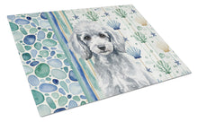 Load image into Gallery viewer, Miniature Silver Poodle Coastal Sea Glass Glass Cutting Board