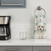 Load image into Gallery viewer, Miniature White Poodle Coastal Sea Glass Kitchen Towel