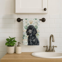 Load image into Gallery viewer, Standard Black Poodle Coastal Sea Glass Kitchen Towel