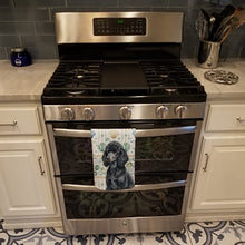 Load image into Gallery viewer, Standard Black Poodle Coastal Sea Glass Kitchen Towel