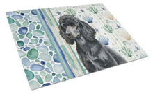 Load image into Gallery viewer, Standard Black Poodle Coastal Sea Glass Glass Cutting Board