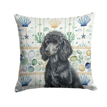 Load image into Gallery viewer, Standard Black Poodle Coastal Sea Glass Throw Pillow