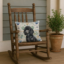 Load image into Gallery viewer, Standard Black Poodle Coastal Sea Glass Throw Pillow