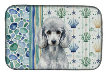 Load image into Gallery viewer, Standard Silver Poodle Coastal Sea Glass Dish Drying Mat