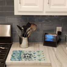Load image into Gallery viewer, Standard Silver Poodle Coastal Sea Glass Glass Cutting Board